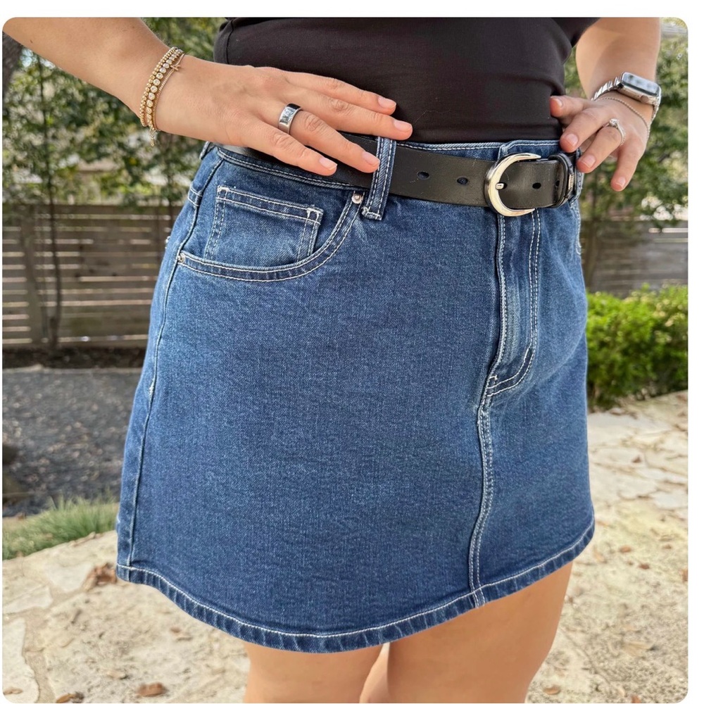 Shiny by Nature Denim Blue Mini Skirt